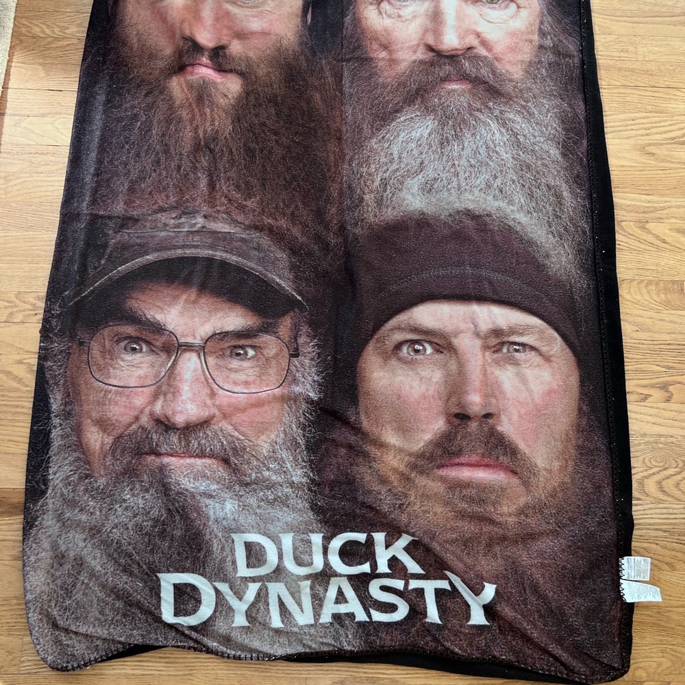 Vintage 2013 Duck Dynasty Fleece Blanket 42"x60" Rate RIP Phil Robertson 2025 ❤️